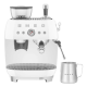 Smeg 50's Style Espresso Manual Coffee Machine with Grinder (White)