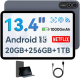 BNCF 13.4 inch Large Screen Tablet丨20GB+256GB丨10000mAh Battery丨Android 15丨Unisoc T615 Octa-Core丨1920x1200 FHD丨Widevine L1丨Bpad 13丨8MP+16MP Camera丨2.4G/5G WiFi+BT5.0+GPS 丨 Protective Case Included